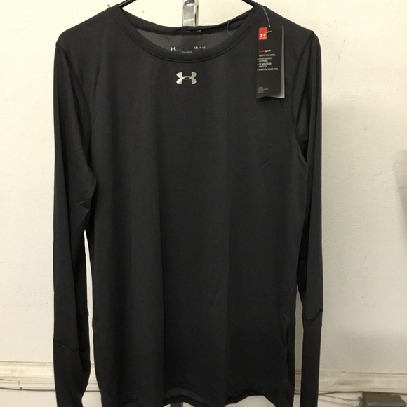 Women’s Under Armour Long Sleeve Locker Tee- Heather Black - Picture 1 of 2